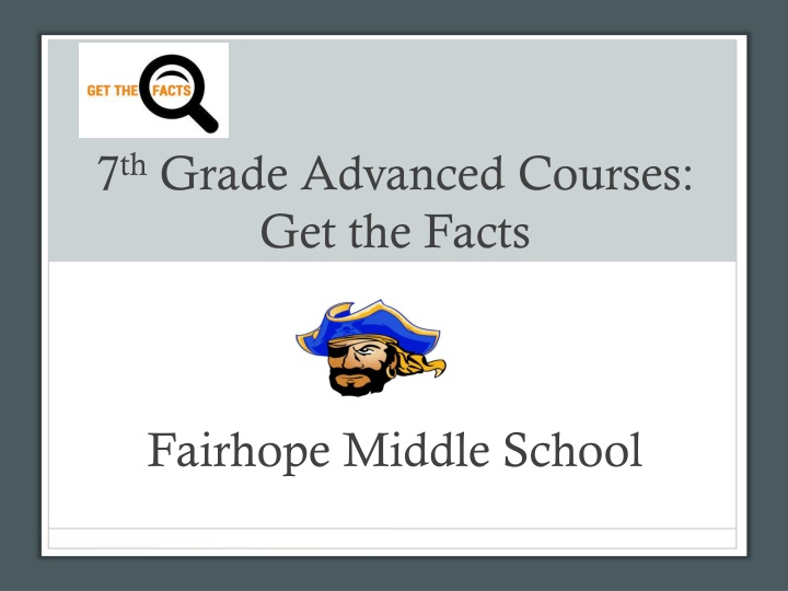 7 th grade advanced courses get the facts