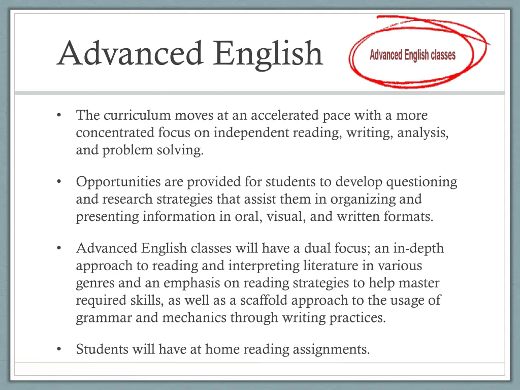 advanced english