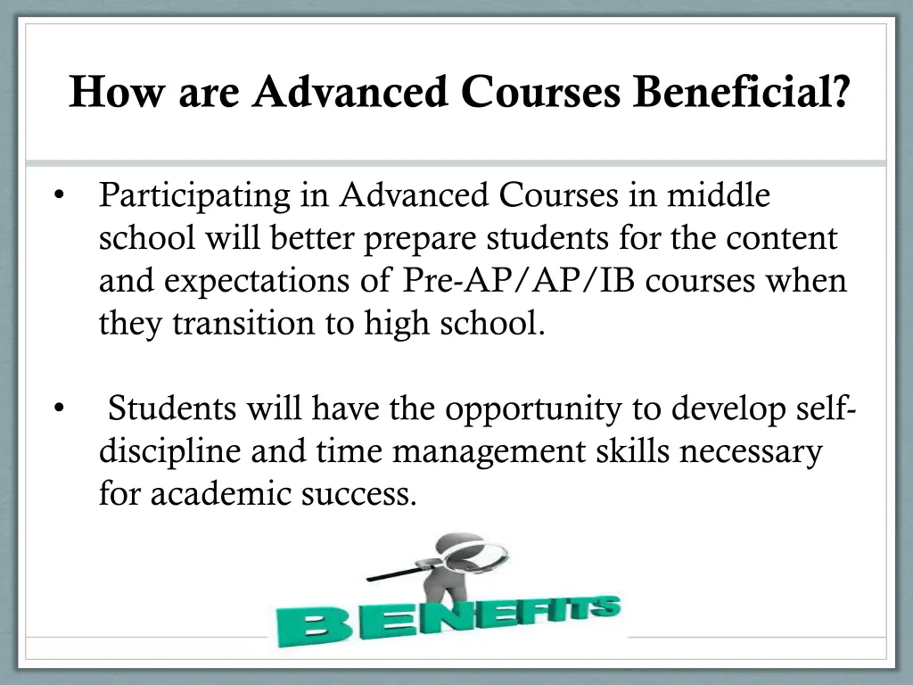 how are advanced courses beneficial