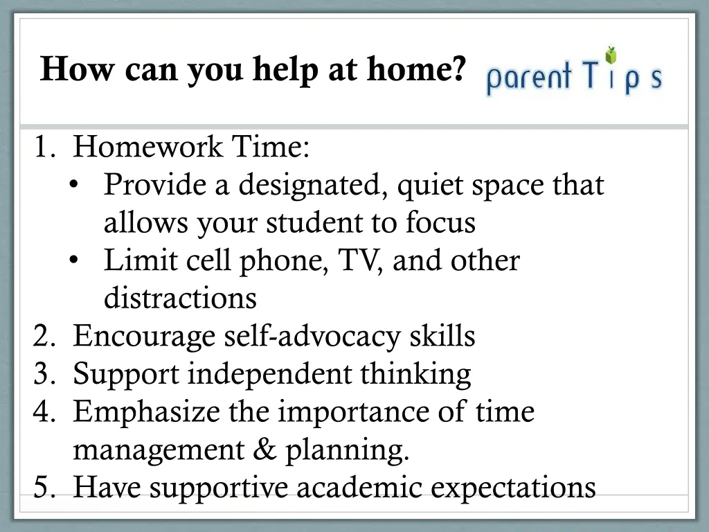 how can you help at home