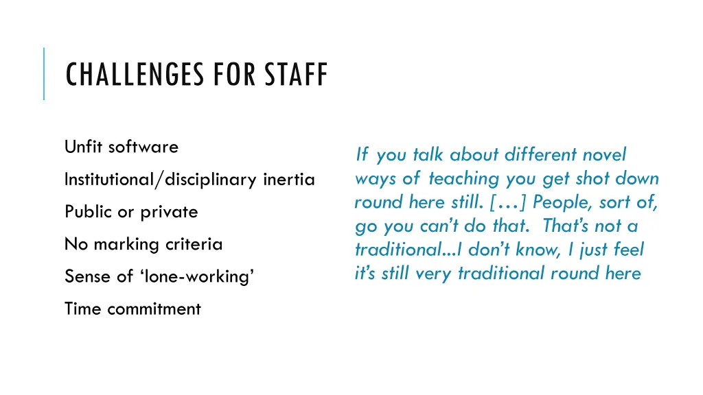 challenges for staff