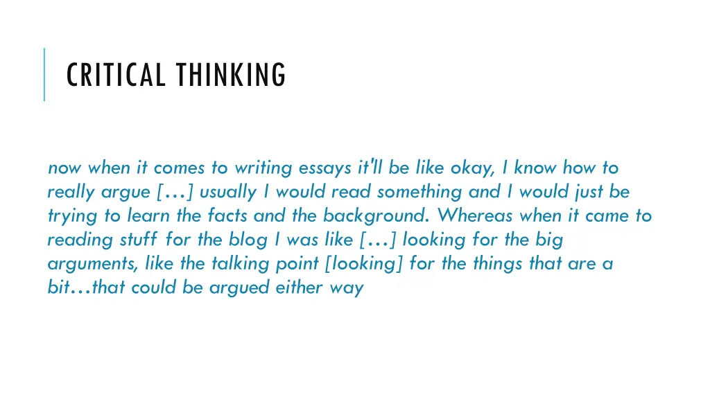 critical thinking