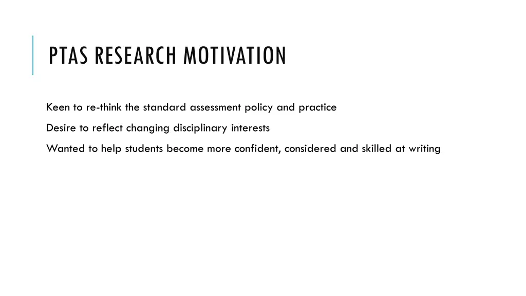 ptas research motivation