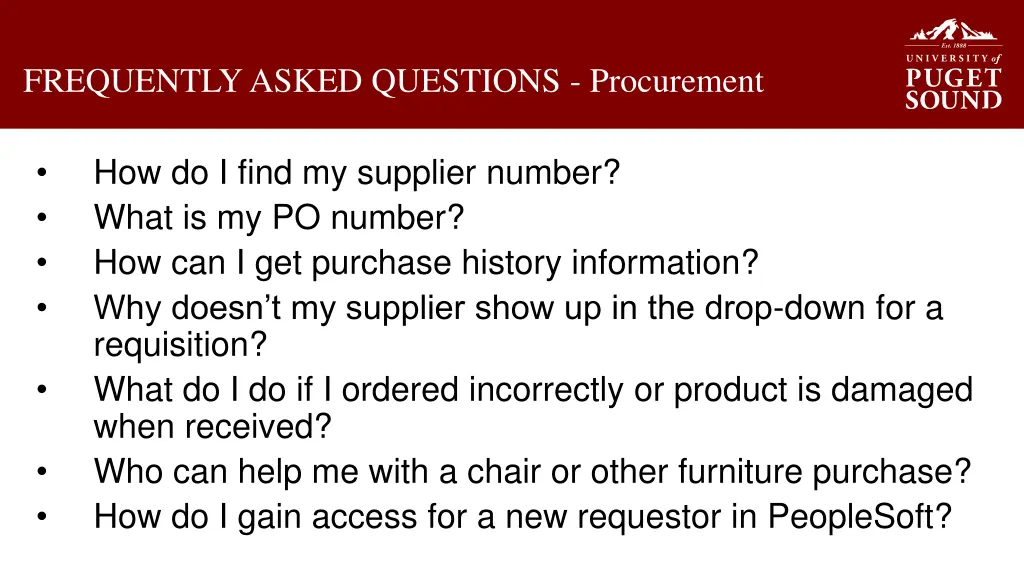 frequently asked questions procurement
