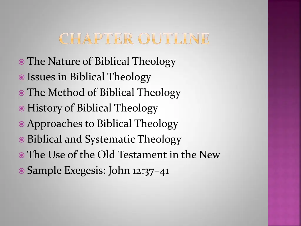 chapter outline