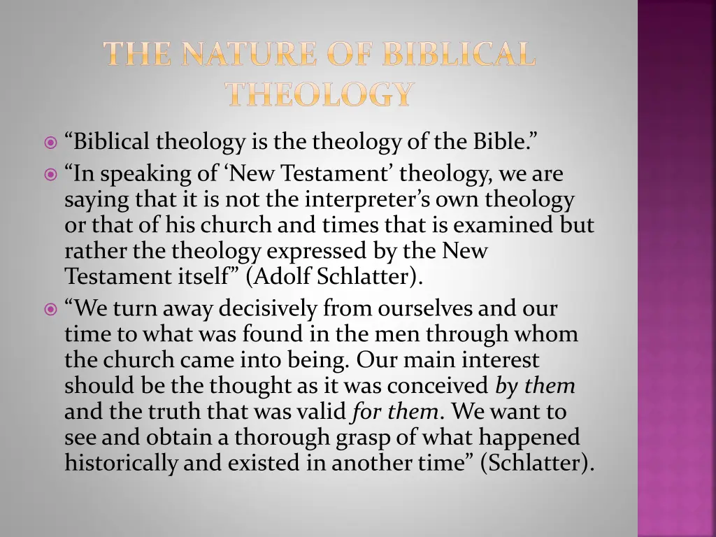 the nature of biblical theology