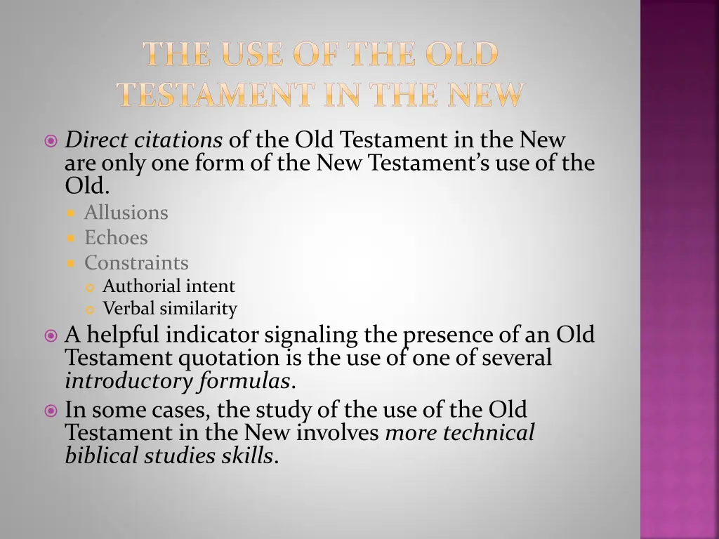 the use of the old testament in the new 1