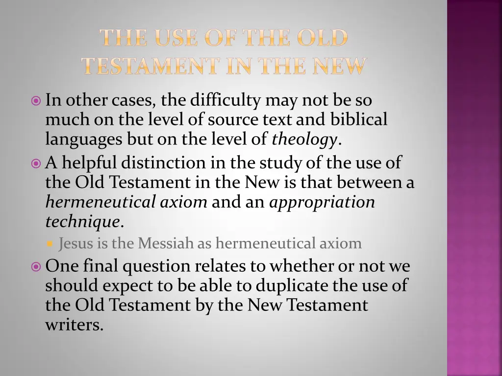 the use of the old testament in the new 2