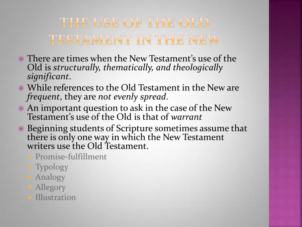the use of the old testament in the new