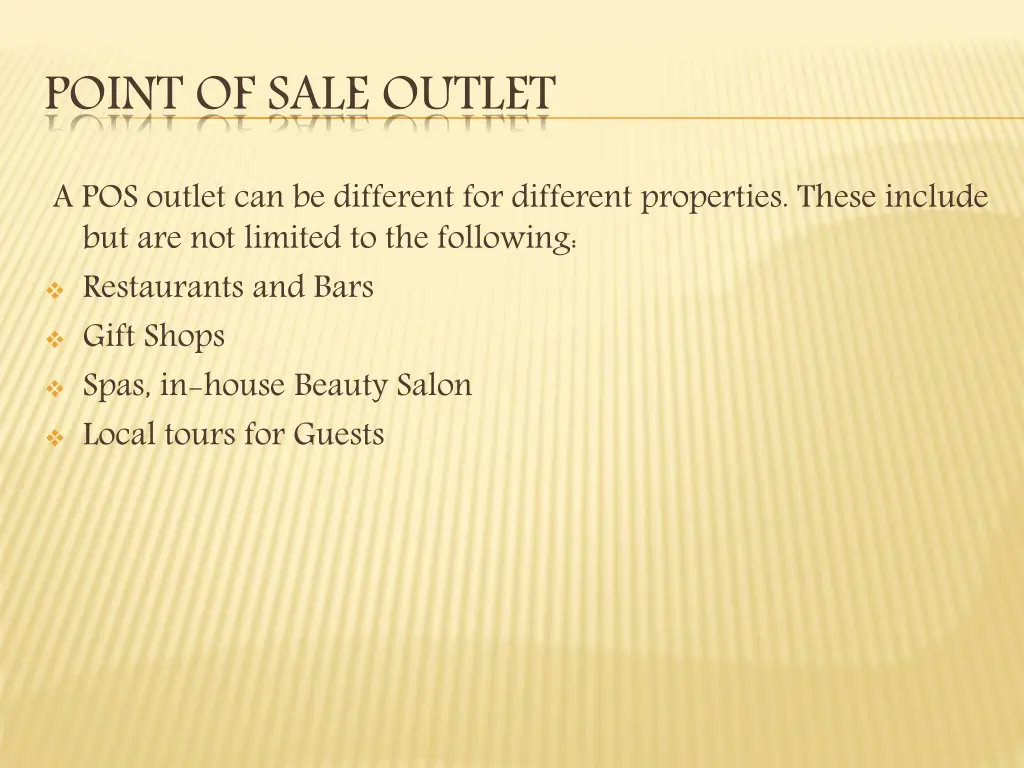 point of sale outlet