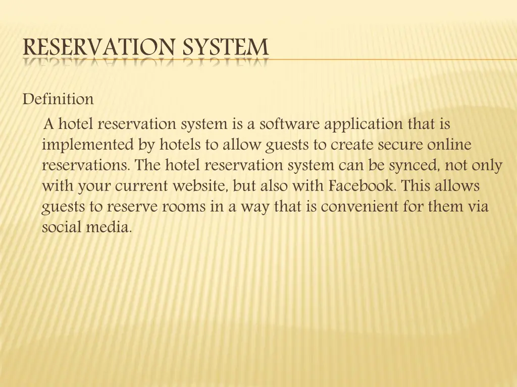 reservation system