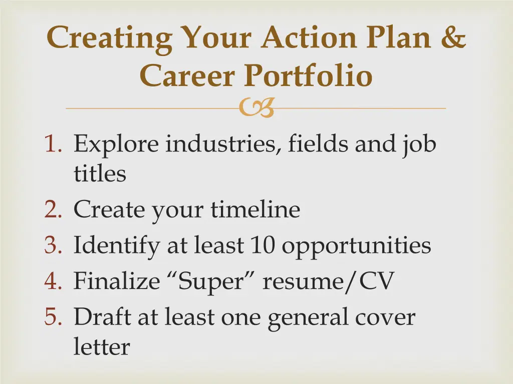 creating your action plan career portfolio