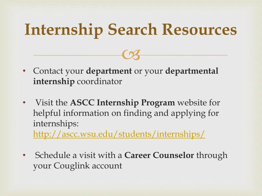 internship search resources