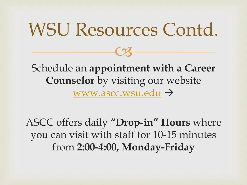 wsu resources contd