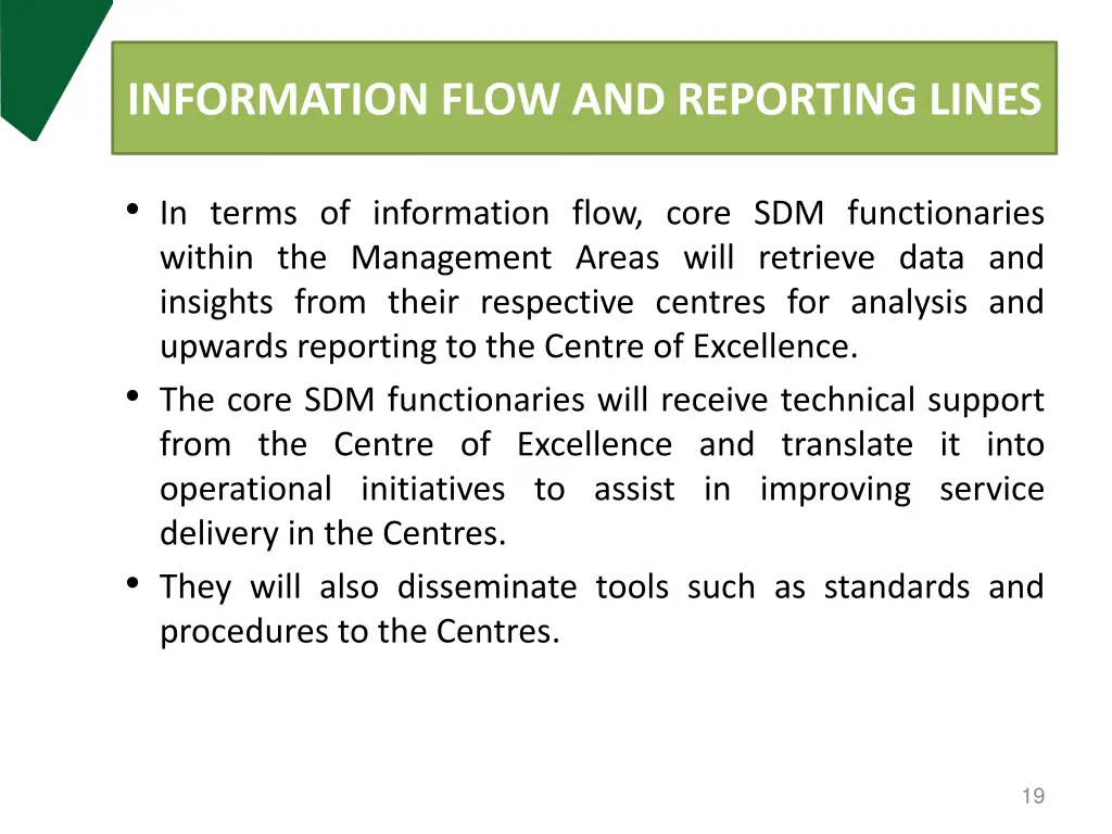 information flow and reporting lines
