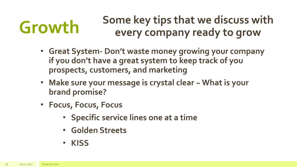 some key tips that we discuss with every company