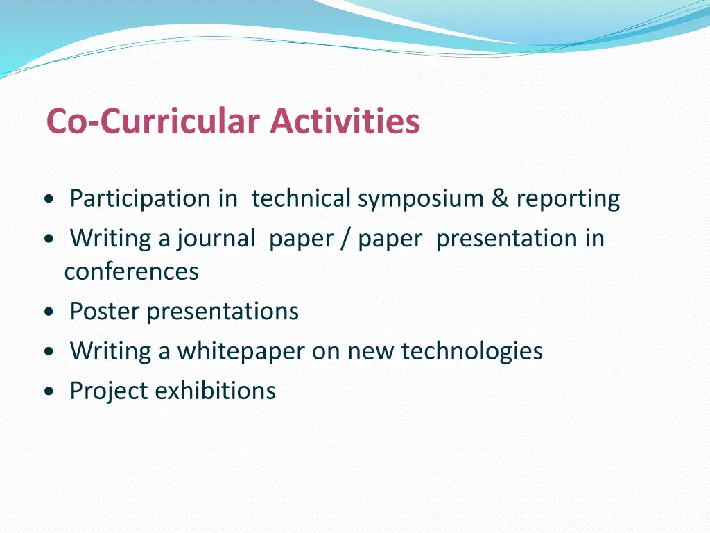 co curricular activities
