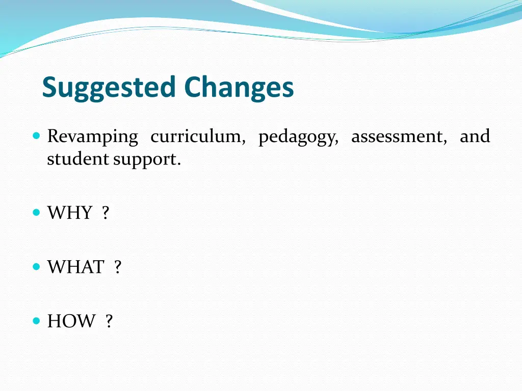 suggested changes