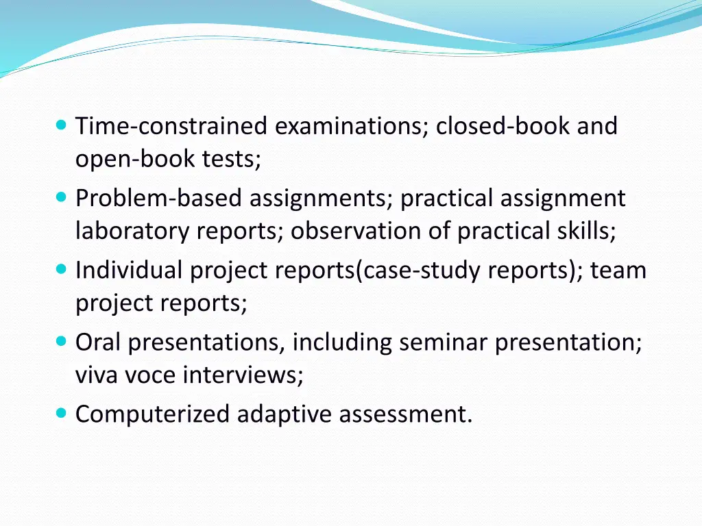 time constrained examinations closed book