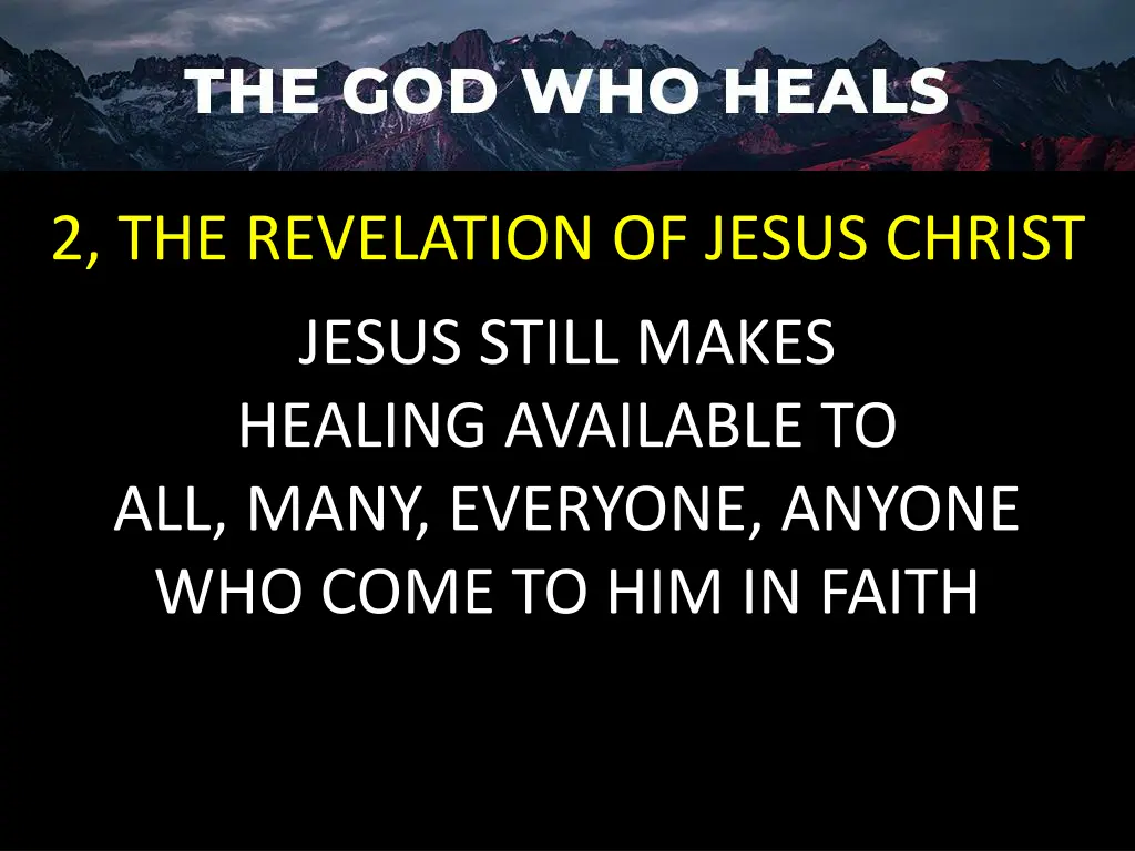 2 the revelation of jesus christ jesus still