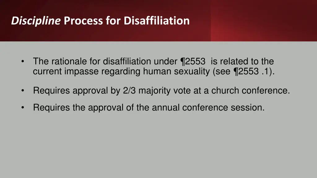 discipline process for disaffiliation 1