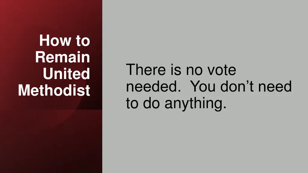 how to remain united methodist