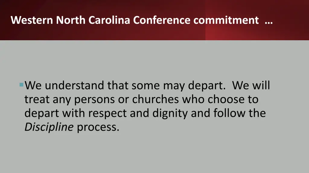 western north carolina conference commitment 1