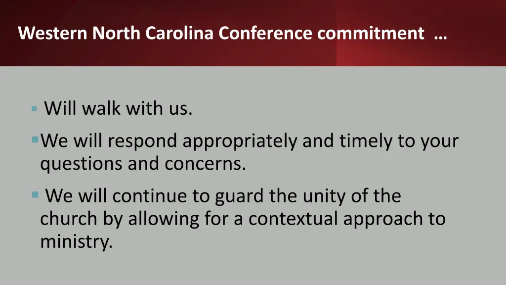 western north carolina conference commitment