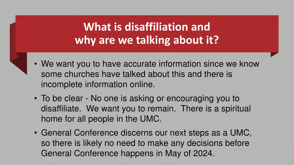 what is disaffiliation and why are we talking 1
