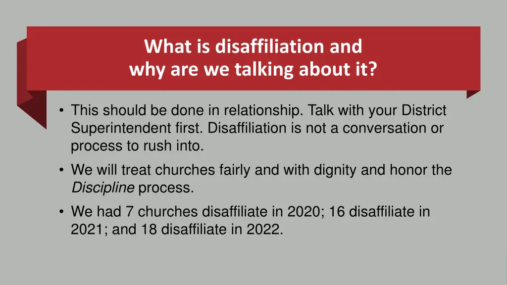 what is disaffiliation and why are we talking