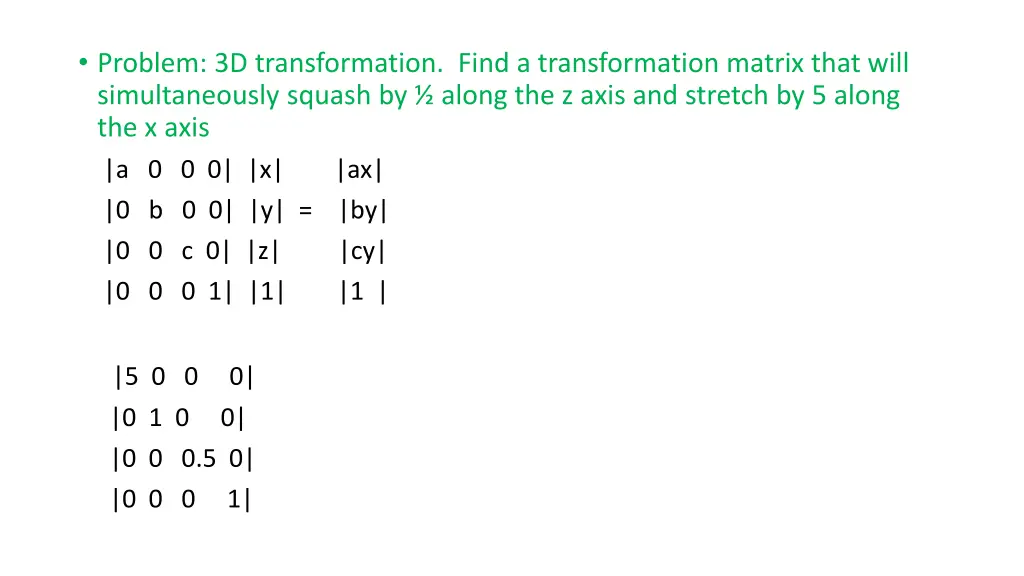 problem 3d transformation find a transformation 1