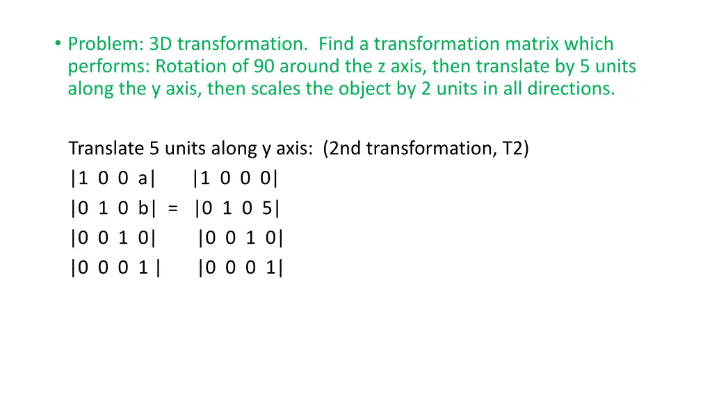 problem 3d transformation find a transformation 4