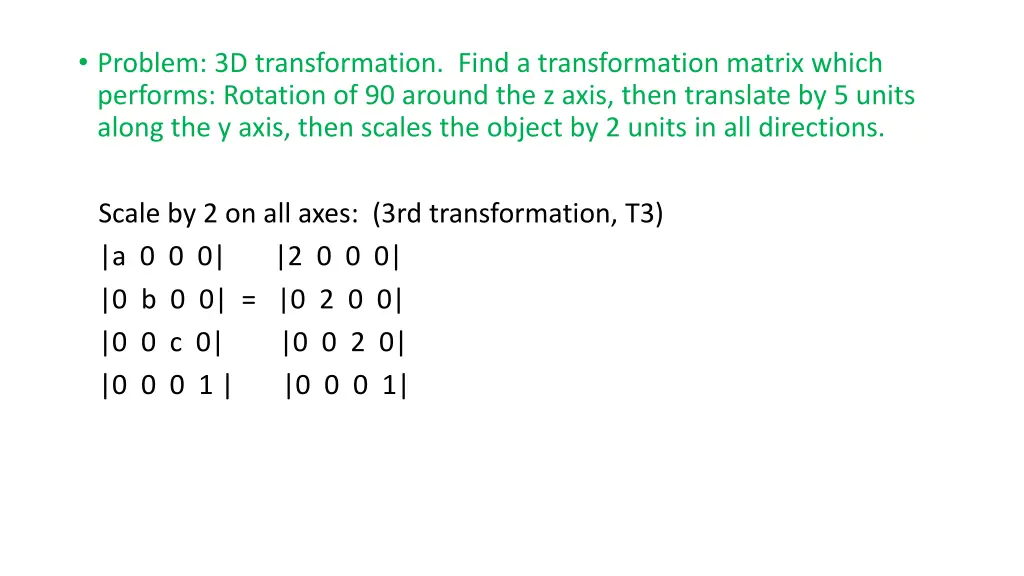 problem 3d transformation find a transformation 5