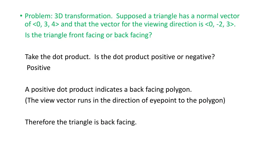 problem 3d transformation supposed a triangle 1