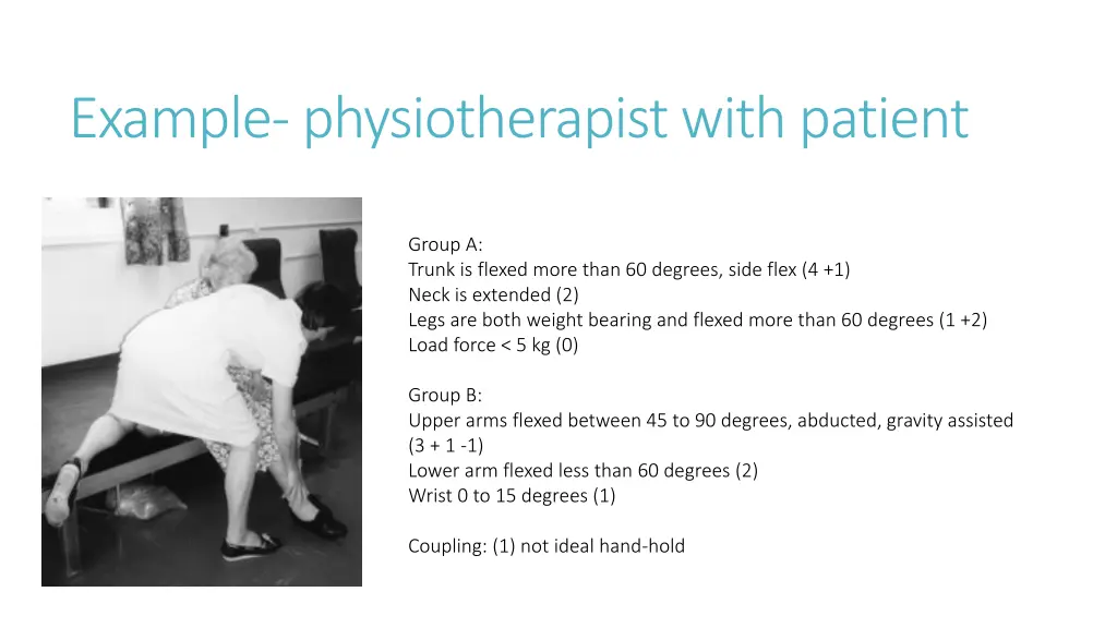 example physiotherapist with patient