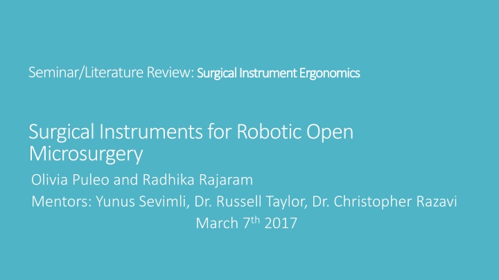 seminar literature review surgical instrument