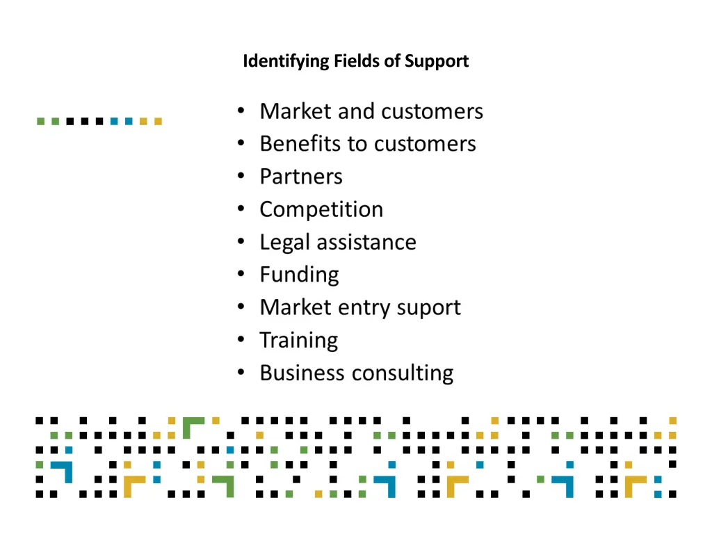 identifying fields of support