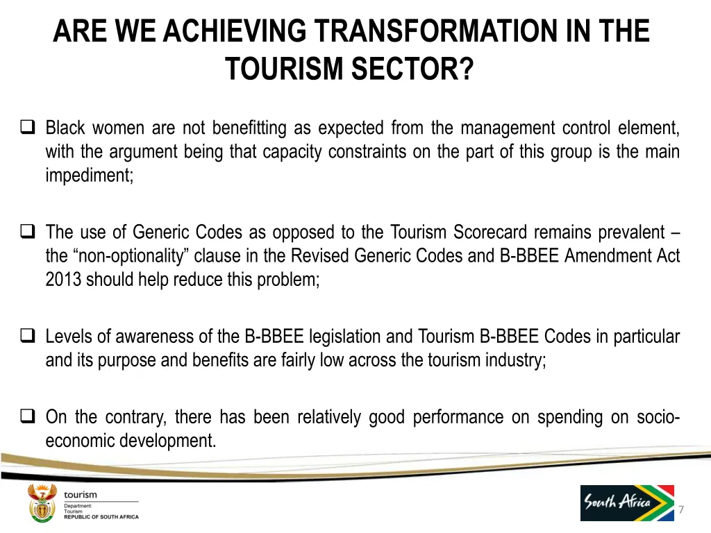 are we achieving transformation in the tourism 1