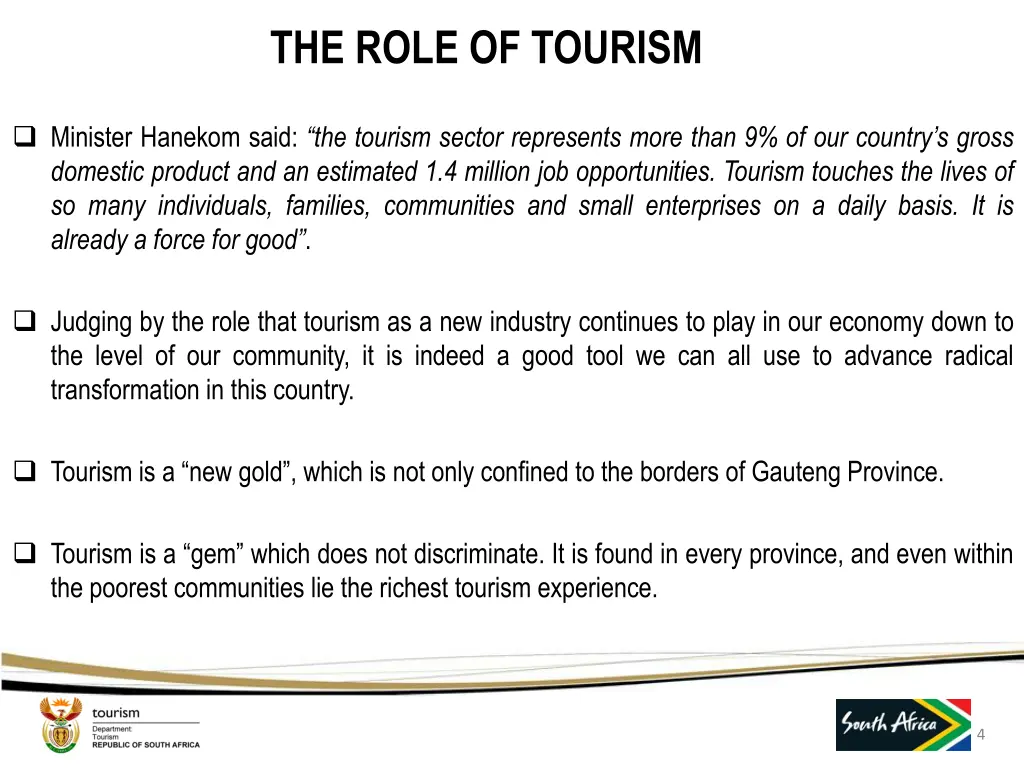 the role of tourism