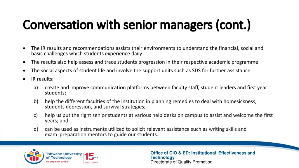 conversation with senior managers conversation 1