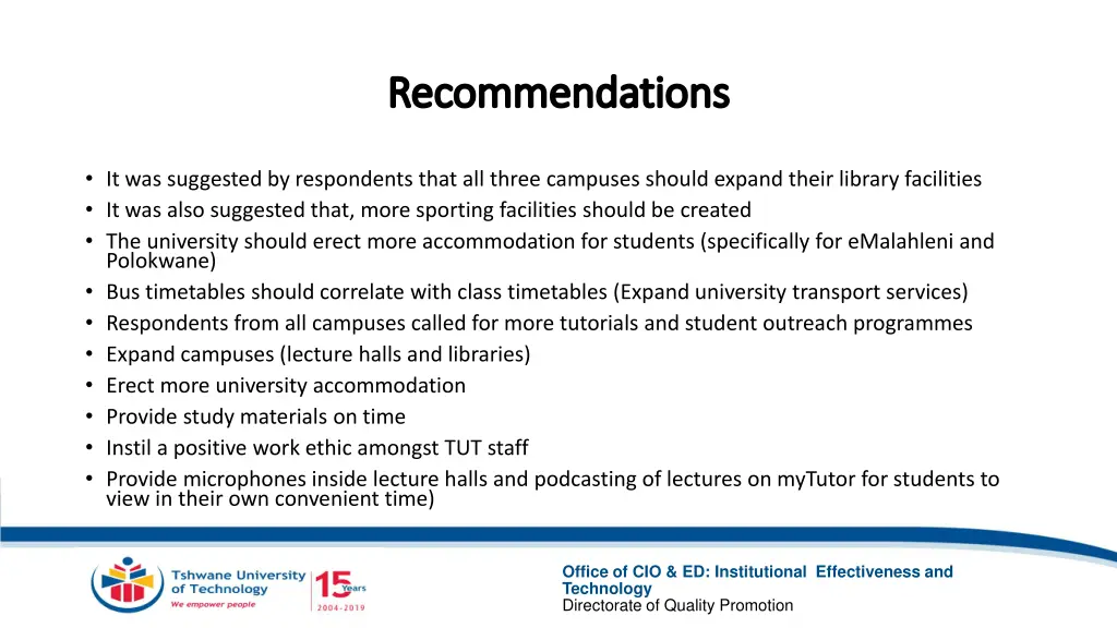 recommendations recommendations