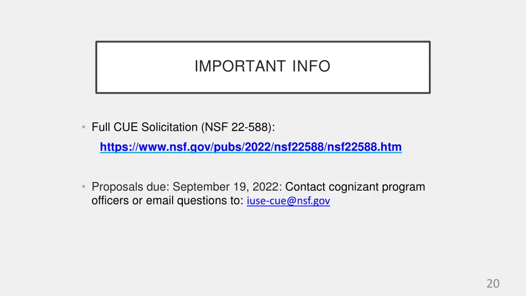 important info