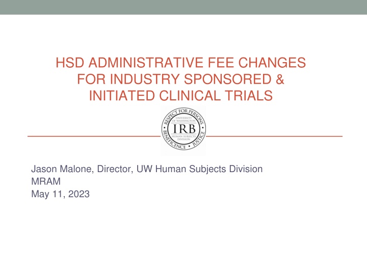 hsd administrative fee changes for industry