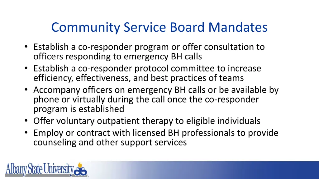 community service board mandates