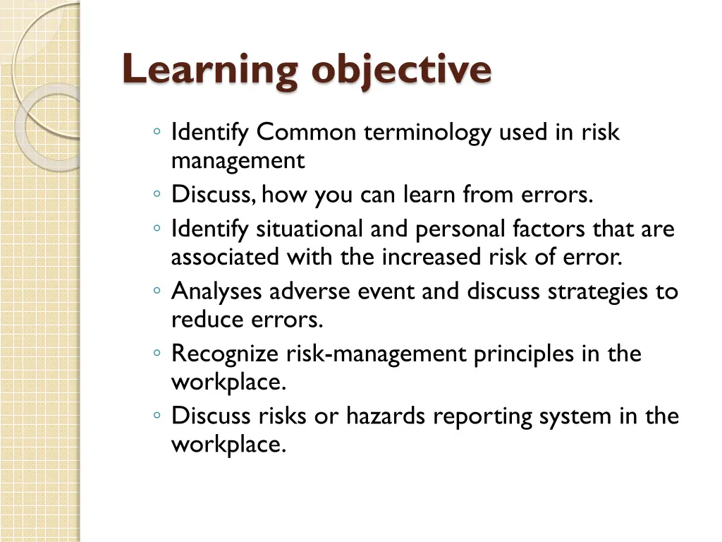 learning objective