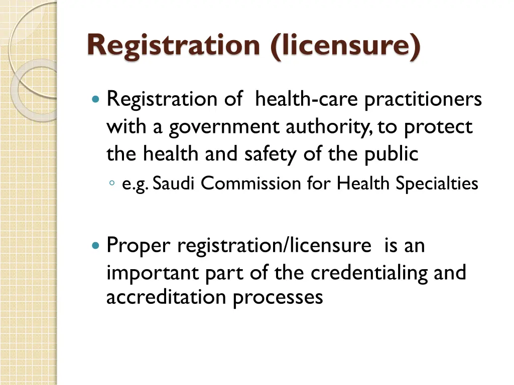 registration licensure