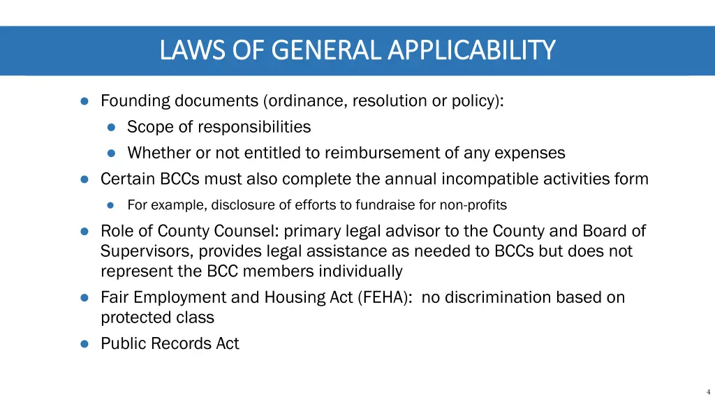 laws of general applicability laws of general