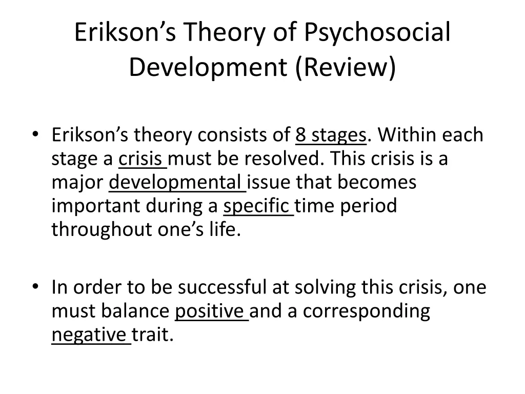 erikson s theory of psychosocial development