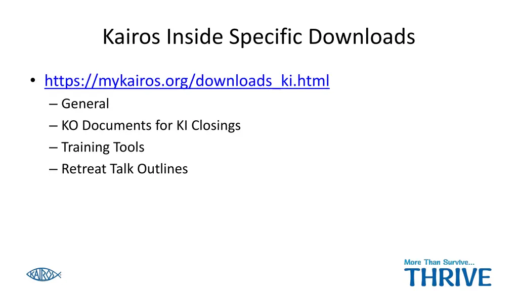 kairos inside specific downloads