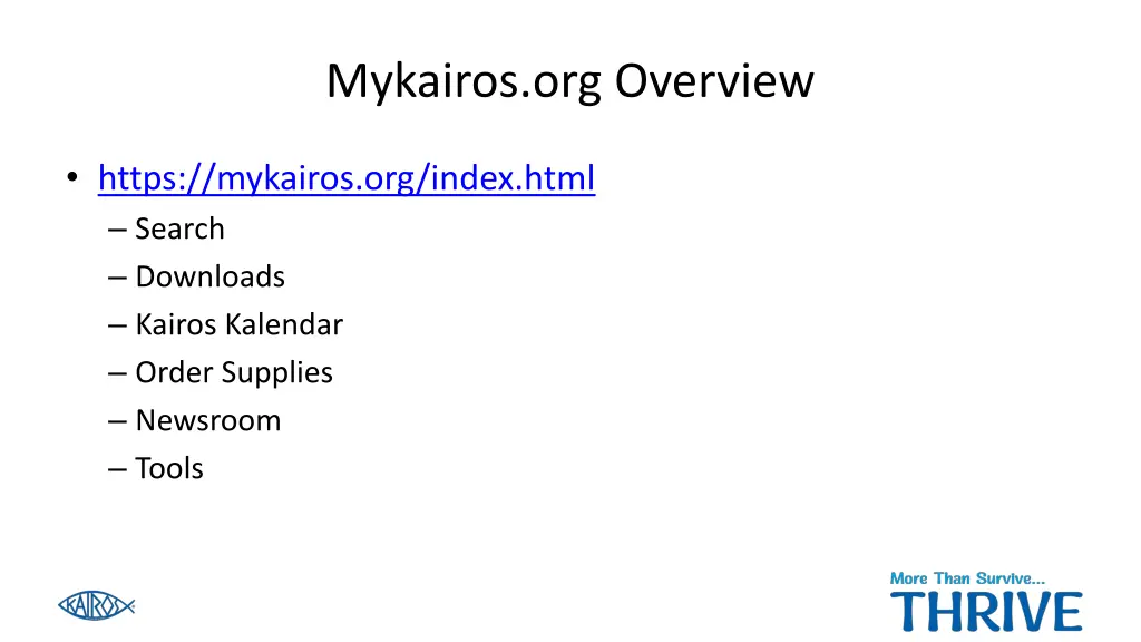 mykairos org overview